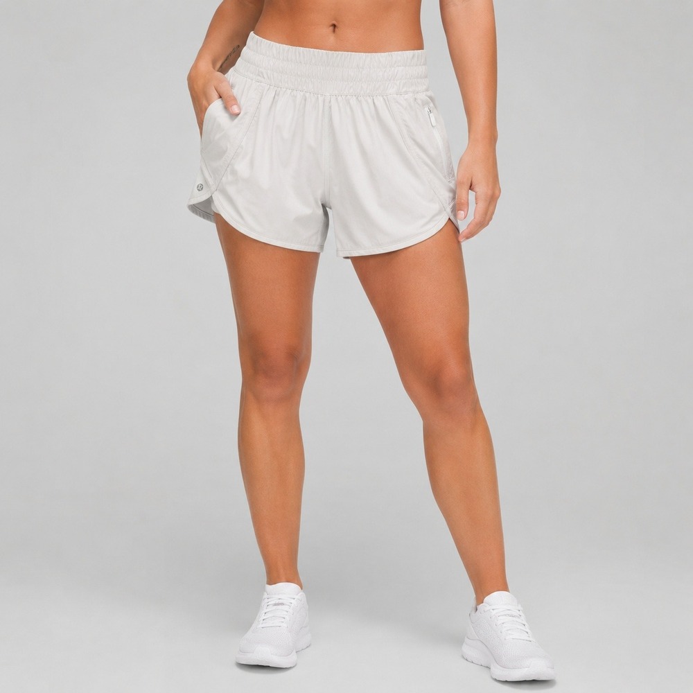 Lululemon Women's Tracker Short V 4" Bone White Running Shorts Size 6